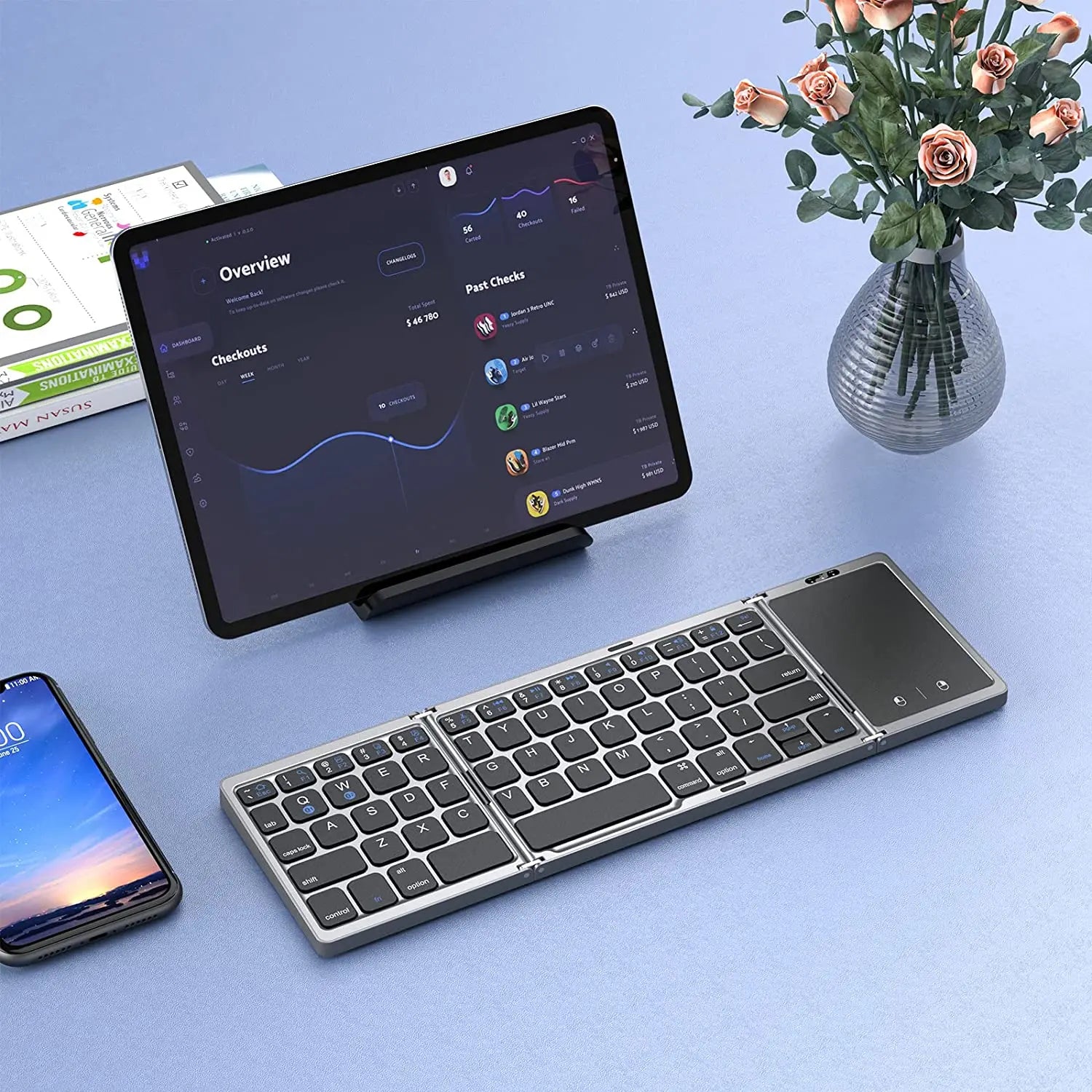 Folding Bluetooth Travel Keyboard